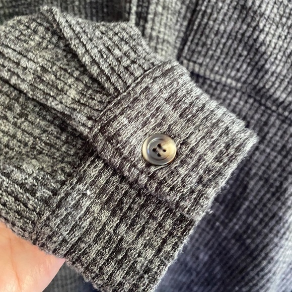 BLUE B. Women's Button Down Shirt Jacket Shacket Long Sleeve Pockets Gray Sz L - Picture 6 of 8